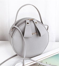 Circular Design Fashion Women Shoulder Bag - Leather Women's Crossbody Messenger Bags Ladies Purse Female Round Handbag