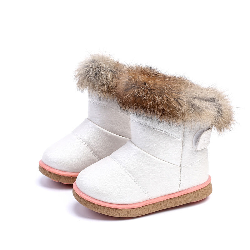 Cute Winter Warm Fur-Lined Kids Snow Boots