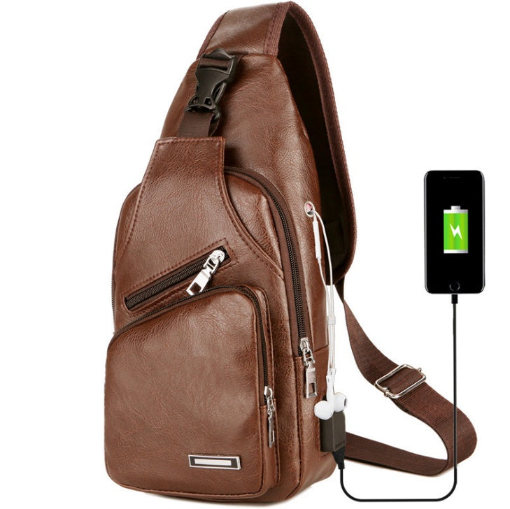 USB Portable Charging Chest Bag - Messenger Bag