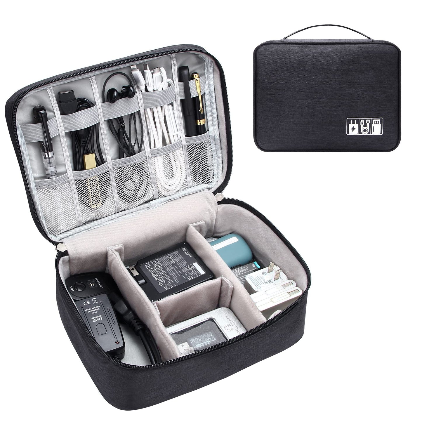 Electronics Organizer Travel Bag - Cable Organizer Waterproof Portable Digital Storage Bag Electronic Accessories Case - JumoShop