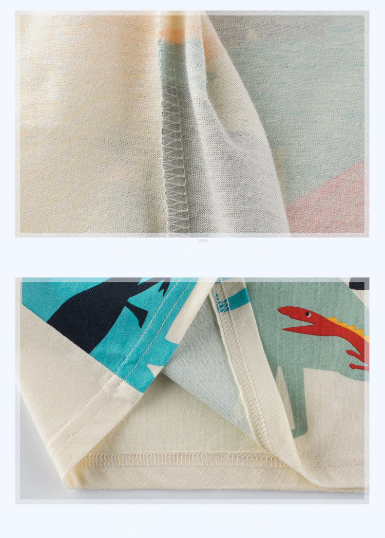 Stylish Summer Boys’ T-Shirt – Dino Cartoon Tee ☀️ Boys Short Sleeve T-Shirt Kids Clothing Dinosaur Cartoon - JumoShop