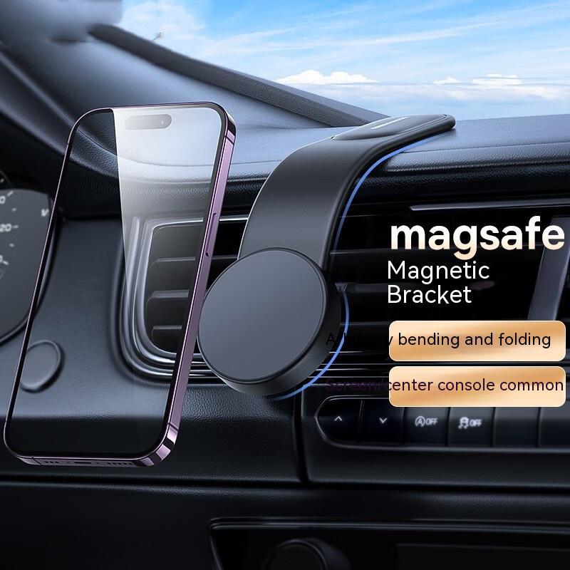 Magnetic Bendable Car Mobile Phone Holder - Wireless Charger Phone Holder 15W Car Dash Mount Compatible With Phone