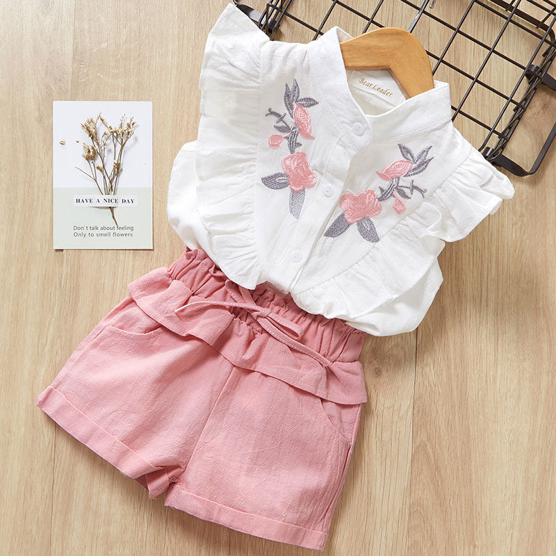 Stylish Babies/Girls Sets - New Short Sleeve T-Shirt & Pants Dress
