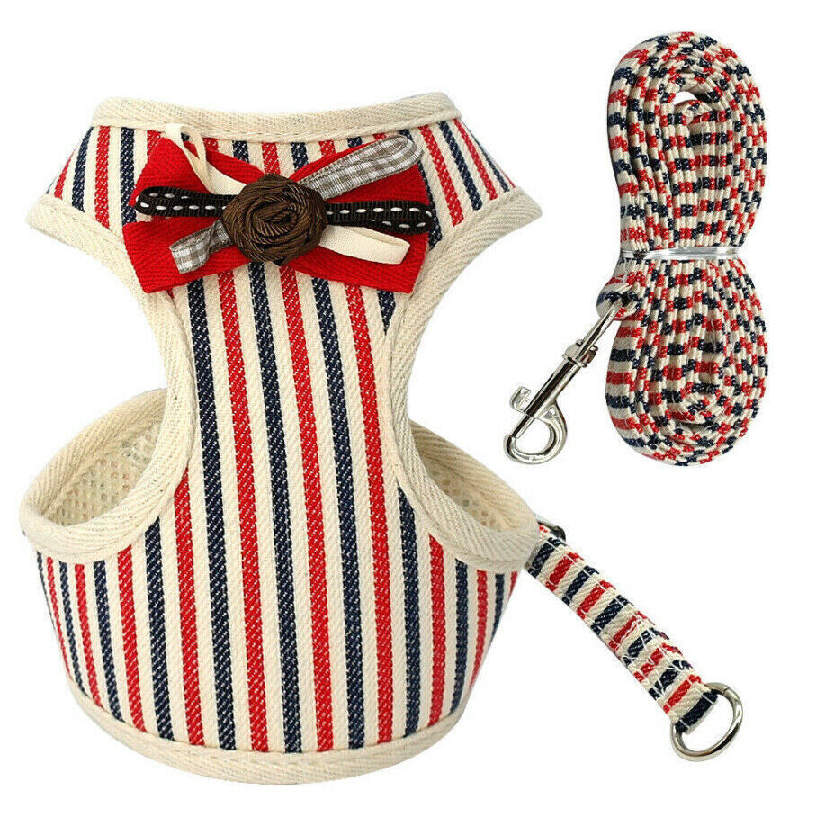 Soft & Stylish Dog Leash – Chest Back Traction Rope with Bow Tie & Bell Accents