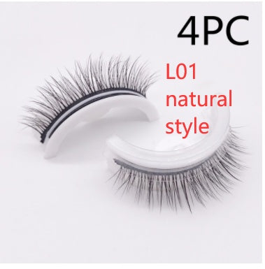 Reusable 3D Mink Lashes - Natural False Eyelashes Self Adhesive Glue Free Makeup Eyelash