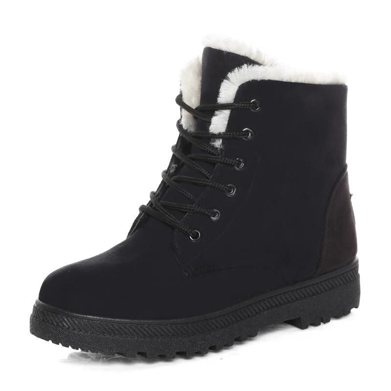 Winter Snow Boots With Warm Plush - Ankle Boots For Women Shoes
