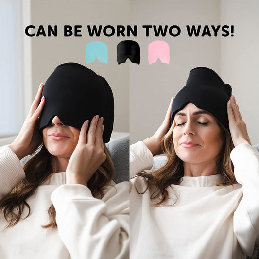 Ice Compress Headache Eye Mask Hat - Relief For Migraines, Stress, And Tension Massage Tool