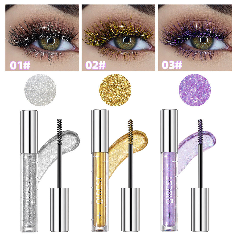 Violet Glitter Lash Mascara - Curling Extension Fast Dry Sequins Eye Black