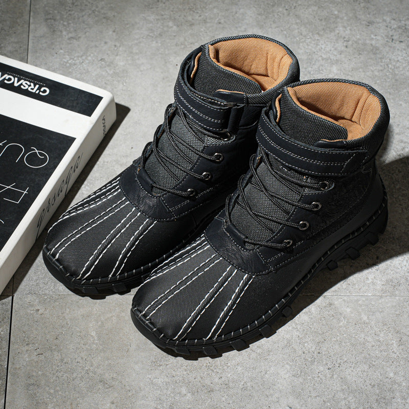 Winter Fleece Lace-up Snow Boots For Men