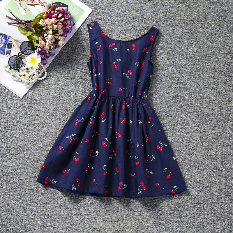 Hollow Skirt Lace Long-sleeved Girls Princess Irregular Dress