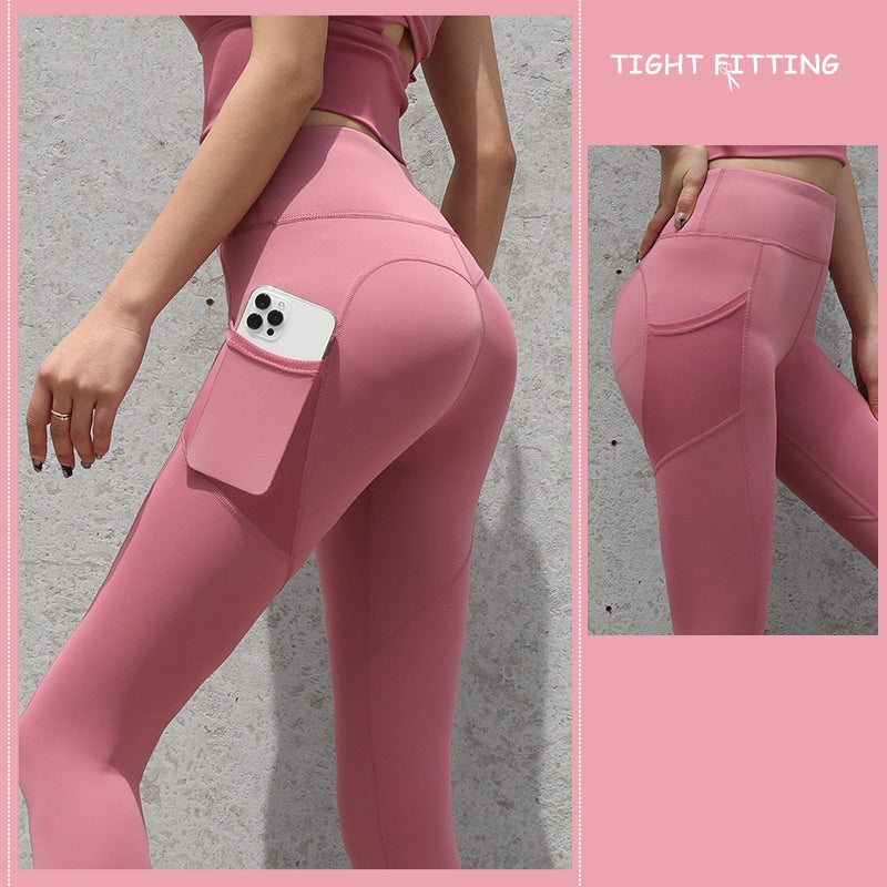 High-Waist Push-Up Seamless Gym Leggings with Pockets – Comfort Meets Performance Gym Sport Seamless Leggings With Pockets Push Up High Waist Pants Women Fitness Running Yoga Pants Gym Sport Seamless Leggings - JumoShop
