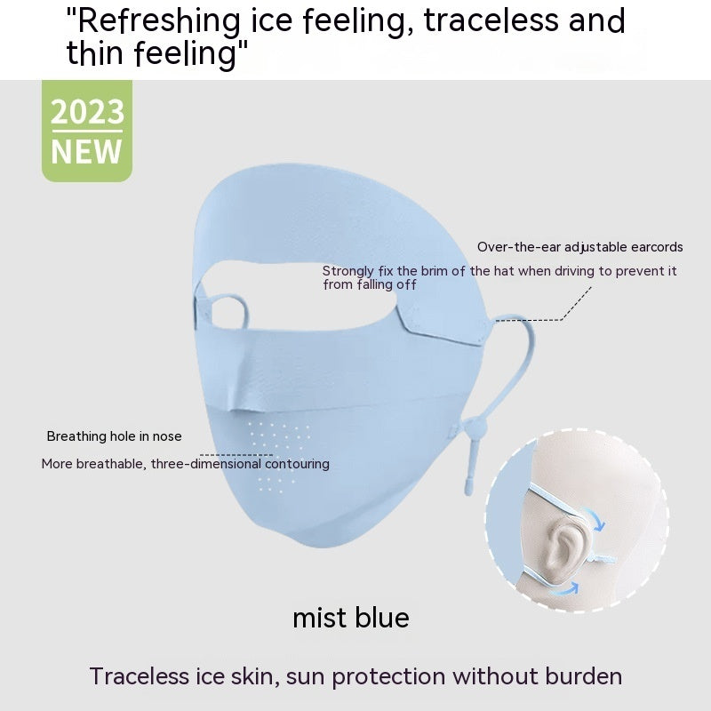 Facekini Full Face Sunscreen Mask - Breathable Thin Ice Silk