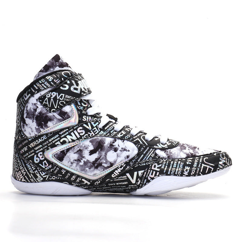 Men's Sneaker High-top Boxing Shoe -- Fashion Graffiti Style Fight Shoes