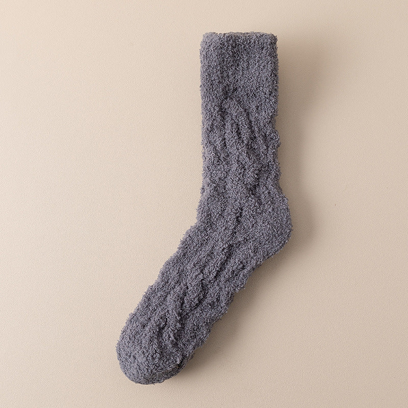 Winter Warm Fuzzy Coral Fleece Socks - Women Men Velvet Thickened Home Sleepping Floor Socks