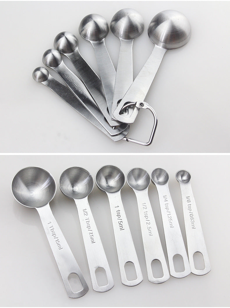 Stainless Steel Kitchen Measuring Spoons Set – 6-Piece Precision Seasoning Tools! - JumoShop
