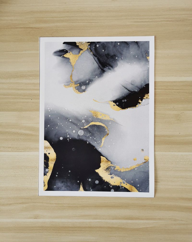 🖤 Black & White Abstract Marble Canvas Wall Art – Luxury Gold Stroke Modern Decor - JumoShop