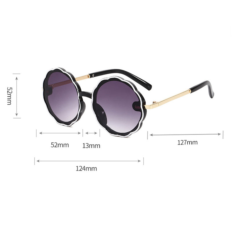 Kids Wave Frame Vintage Round Sunglasses