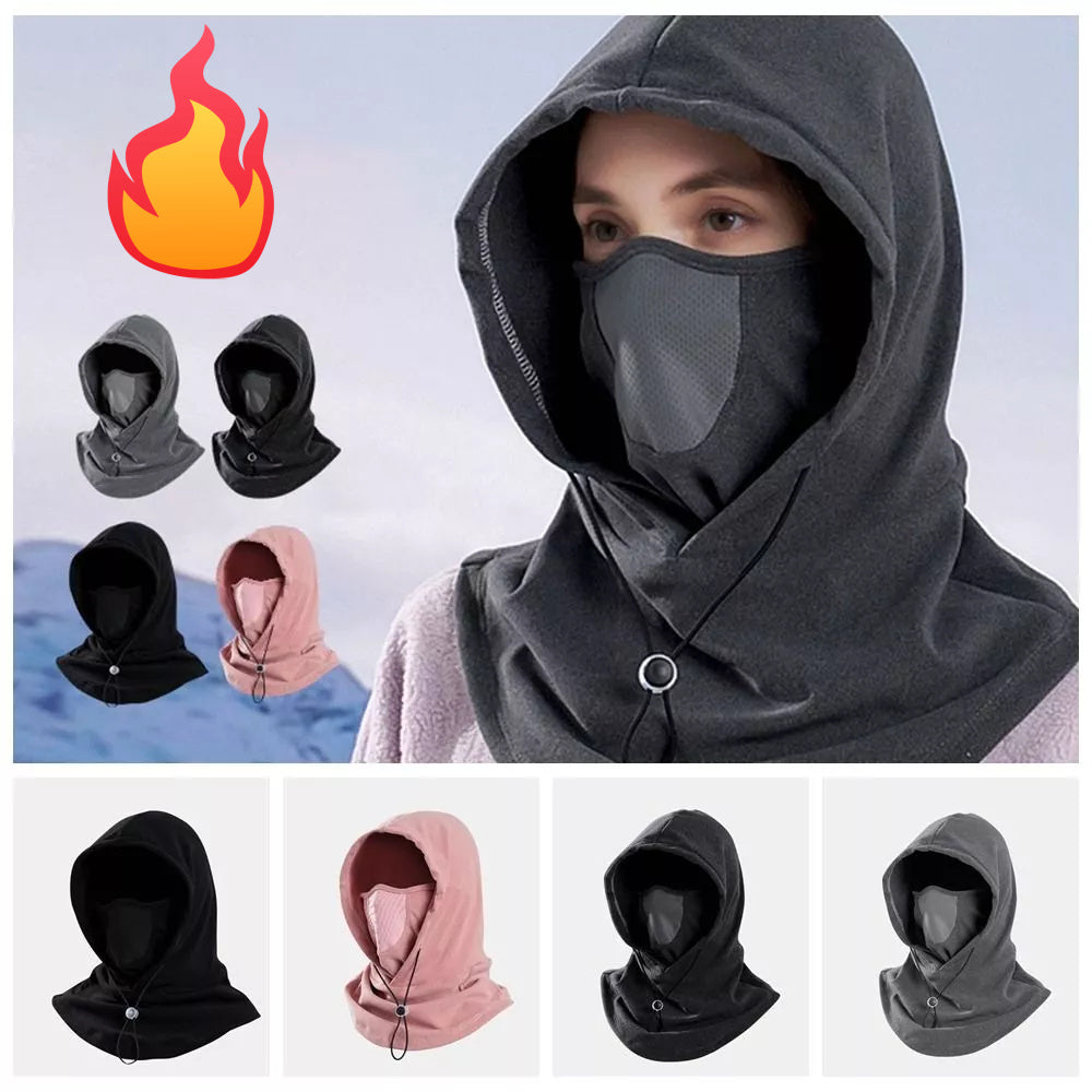 Winter Thermal Fleece Scarf - Ski Face Mask Neck Warmer Hood Hat Windproof Cold Warm Riding Cap Sports Outdoor