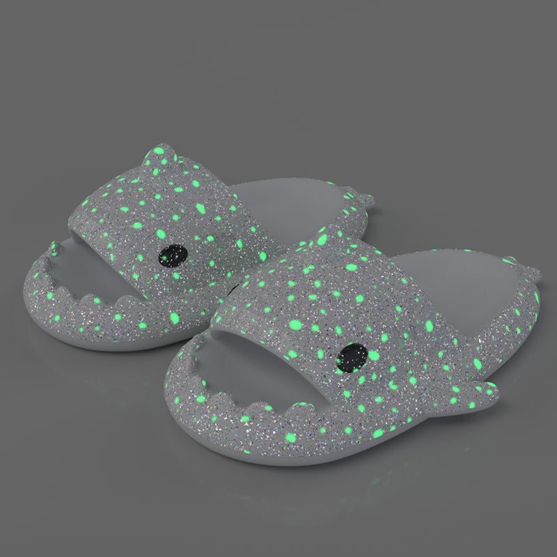 Shark Slippers With Starry Night Light - Bathroom Slippers Couple House Shoes For Women