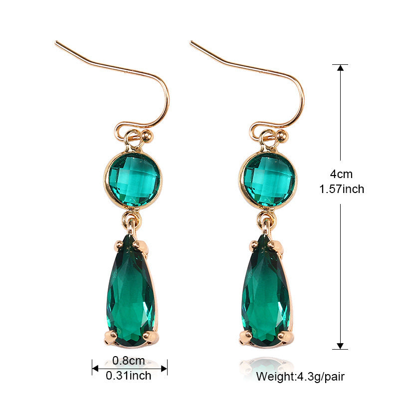 Geometric K9 Crystal Pendant Earrings โ Copper Edging, Korean Style! - JumoShop