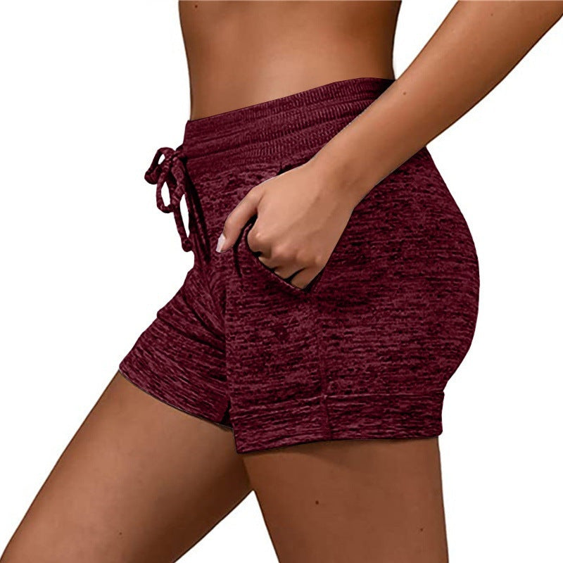 Women Stretchy Sports Shorts - Quick-dry Lace-up Short
