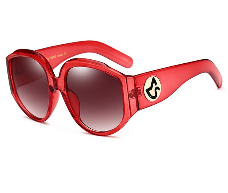 New Arrival Oversize Women Round Sun Glasses - Fashion Ladies Olive Frames Glasses