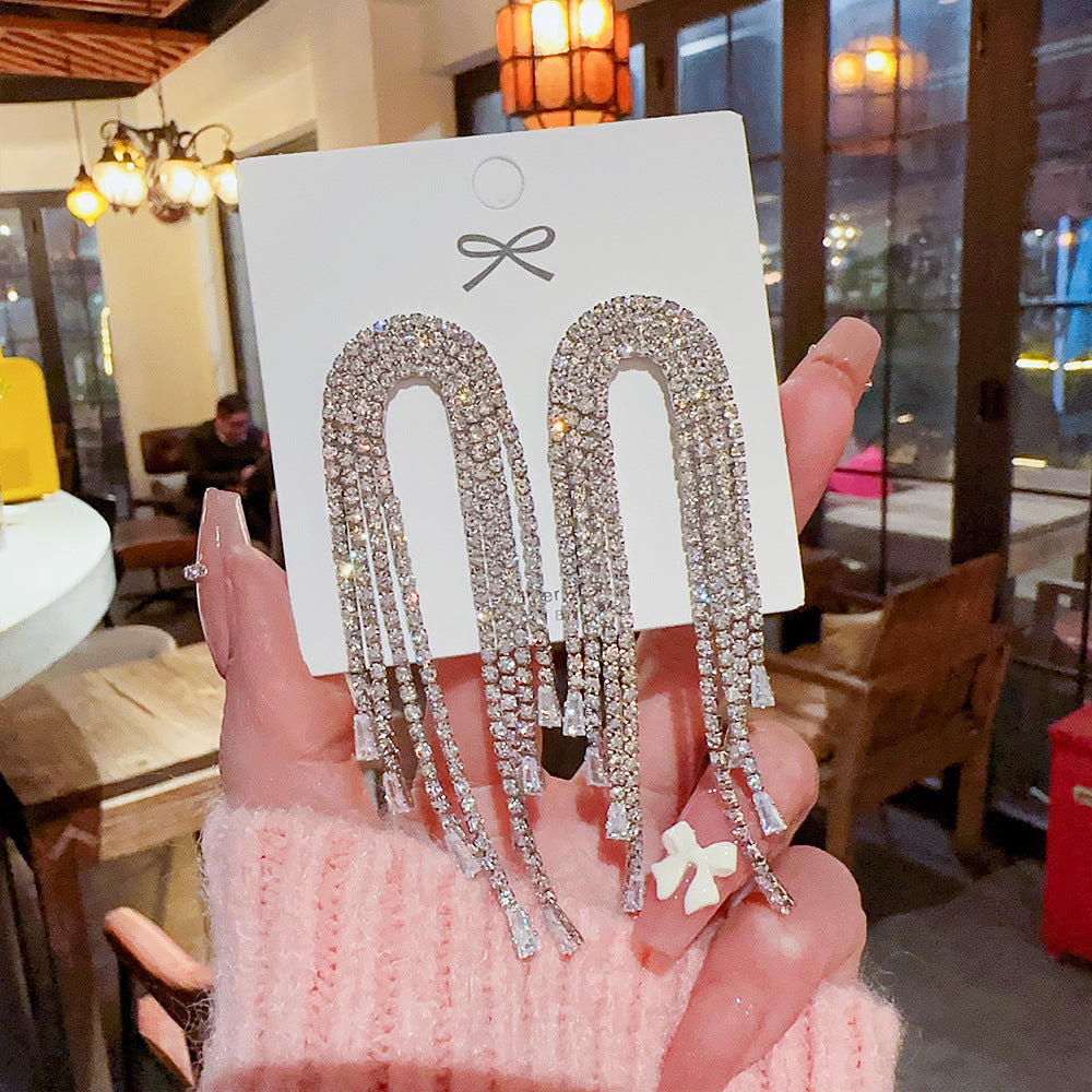 Sterling Silver Needle Light Luxury Pearl Earrings - Graceful Personality