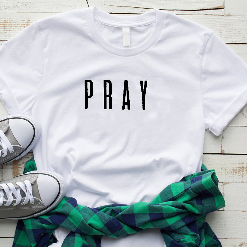 Christian Printed Pray T Shirts - Fashion Clothes Women's Tshirt tops