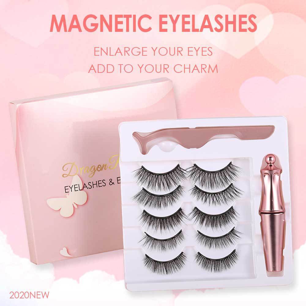 Mink Eyelashes - Magnetic Eyelashes 5 Pairs Of Magnets