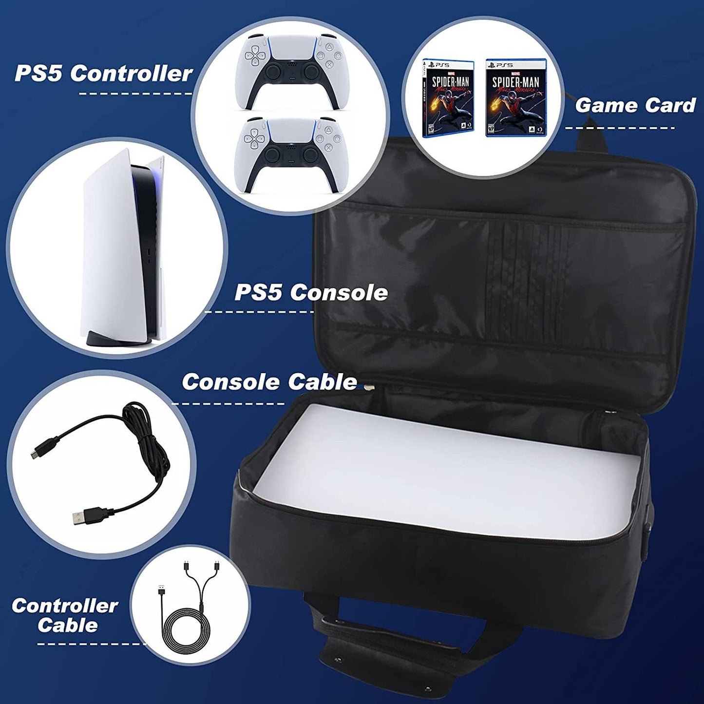PS5 Messenger Bag - Portable Travel Storage Bag