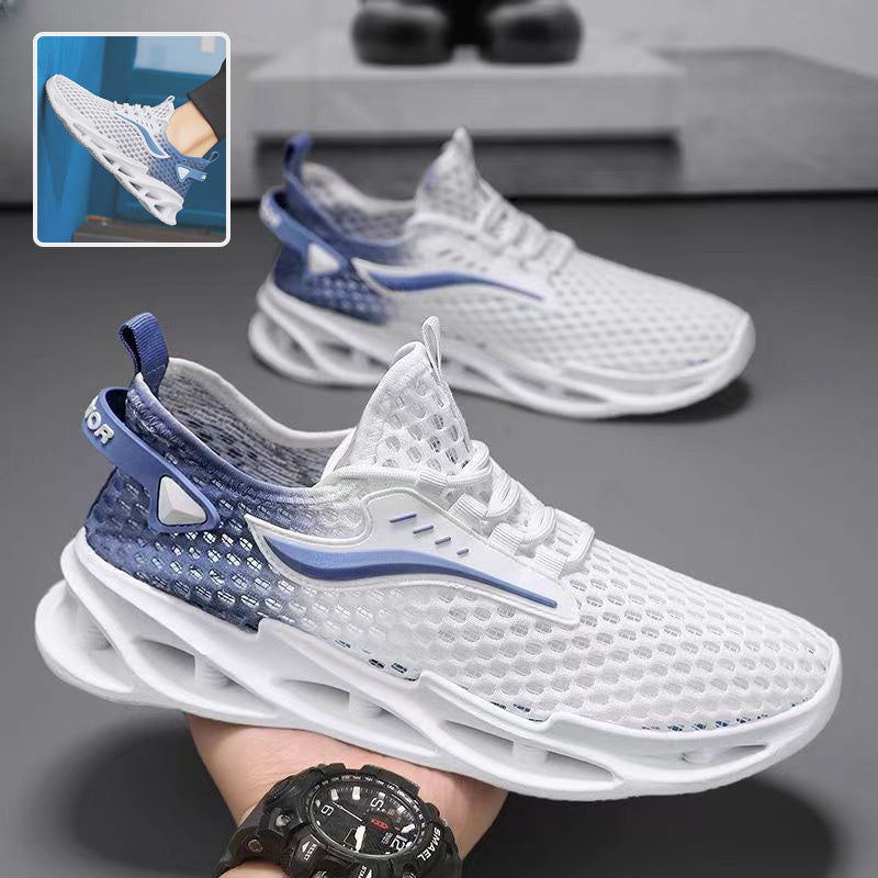 Men's Lace-up Sneakers - Mesh Sports Shoes Fashion Hollow-sole Low Top Running Shoes