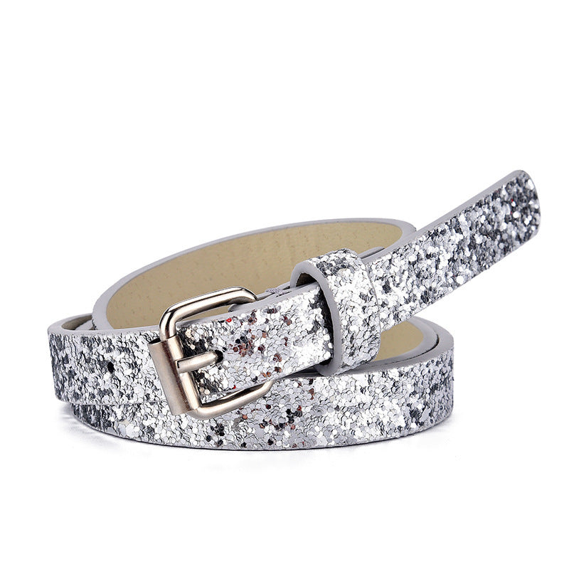 Ladies Kids Belts - Heart Glitter Jeans Belt