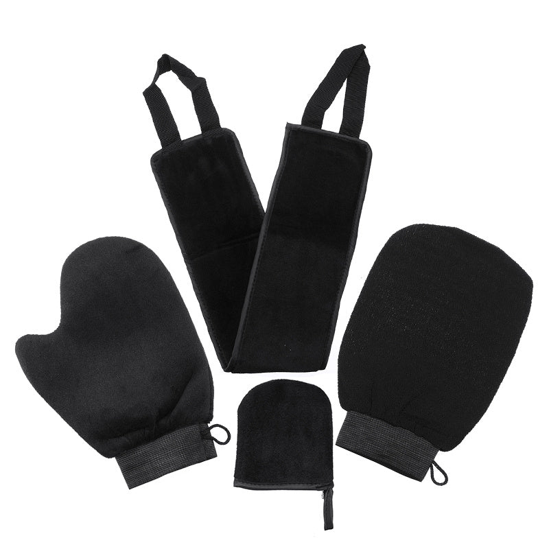 Self Tanning Mitt Applicator Gloves -  4 In 1 Kit Self Applicator Set With Exfoliating Glove