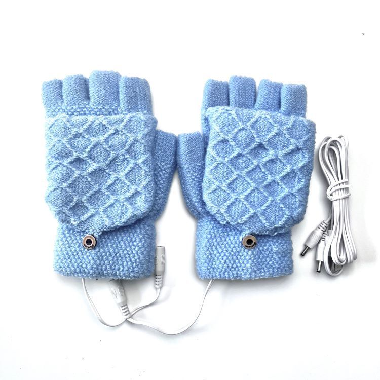 Breathable 5V USB Heated Gloves - Winter Heated Gloves Knitted Heating Gloves Knitting Battery Powered Sports Outdoor Hunting