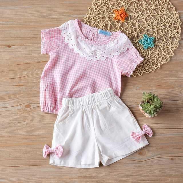 Summer Children Clothing Set - Big Bow T-Shirt & Shorts  Set