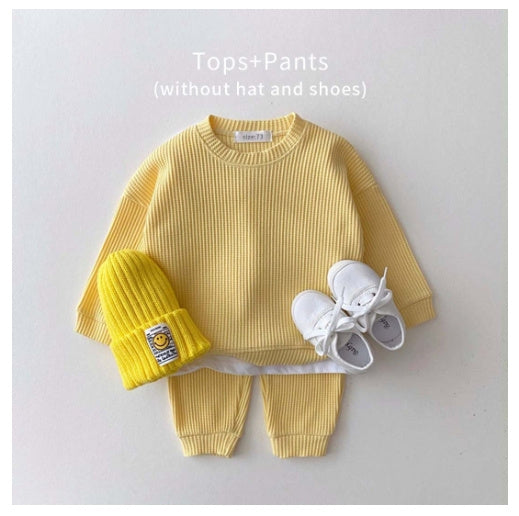 Infant Children's Sports Suit – Korean Baby Casual Two-Piece Sweater & Trousers Set! Infant Sports Suit, Baby Sweater Set, Korean Baby Clothes, Boys and Girls Outfit, Toddler Two Piece Set, Spring Baby Wear, Autumn Kids Clothes, Unisex Baby Clothing, - JumoShop