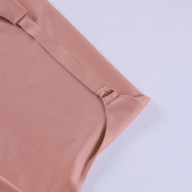 Satin Party Dress V Neck Backless  Dresses - Mini Sleeveless Summer Party Dress