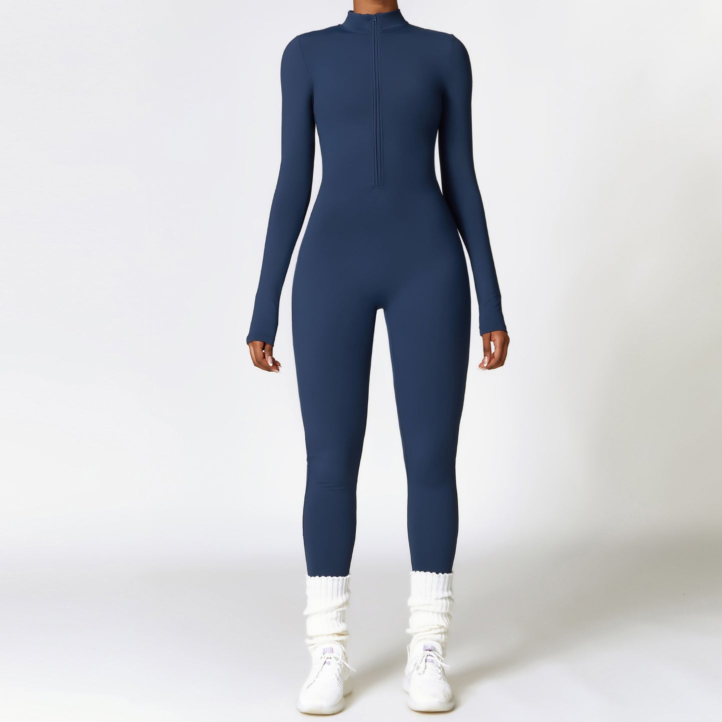 Warm Zipper Long-sleeved Yoga Jumpsuit -  Fitness Sports Pants Breathable Bodysuit Women's Clothing
