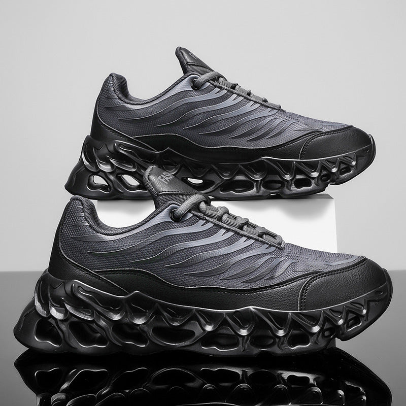 Men's Lace-up Sneakers - Thick-soled Daddy Vulcanized Shoes Outdoor Running Sports Casual Shoes