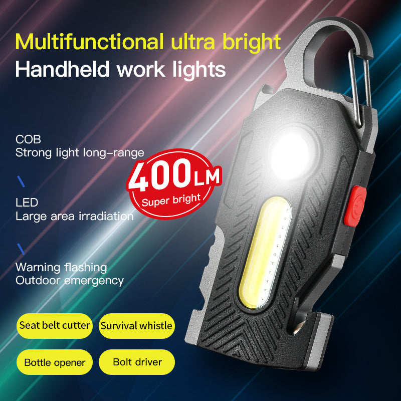 Multifunctional Charging Emergency Light - Convenient Keychain Work Light COB High Brightness Maintenance Light Outdoor Camping LED Light
