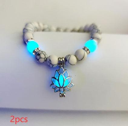 Natural Stone Bracelet - Yoga Healing Luminous Glow In The Dark Charm Beads Bracelet For Men and Women