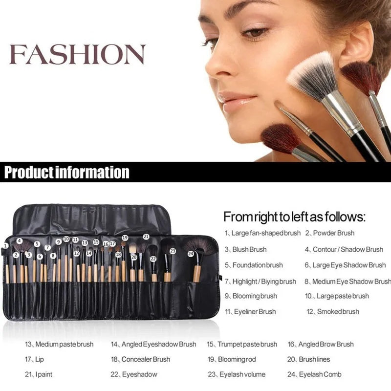 Gift Bag Of 24 Pcs Makeup Brush Sets Professional Cosmetics Brushes Eyebrow Powder Foundation Shadows Pinceaux Make Up Tools - JumoShop
