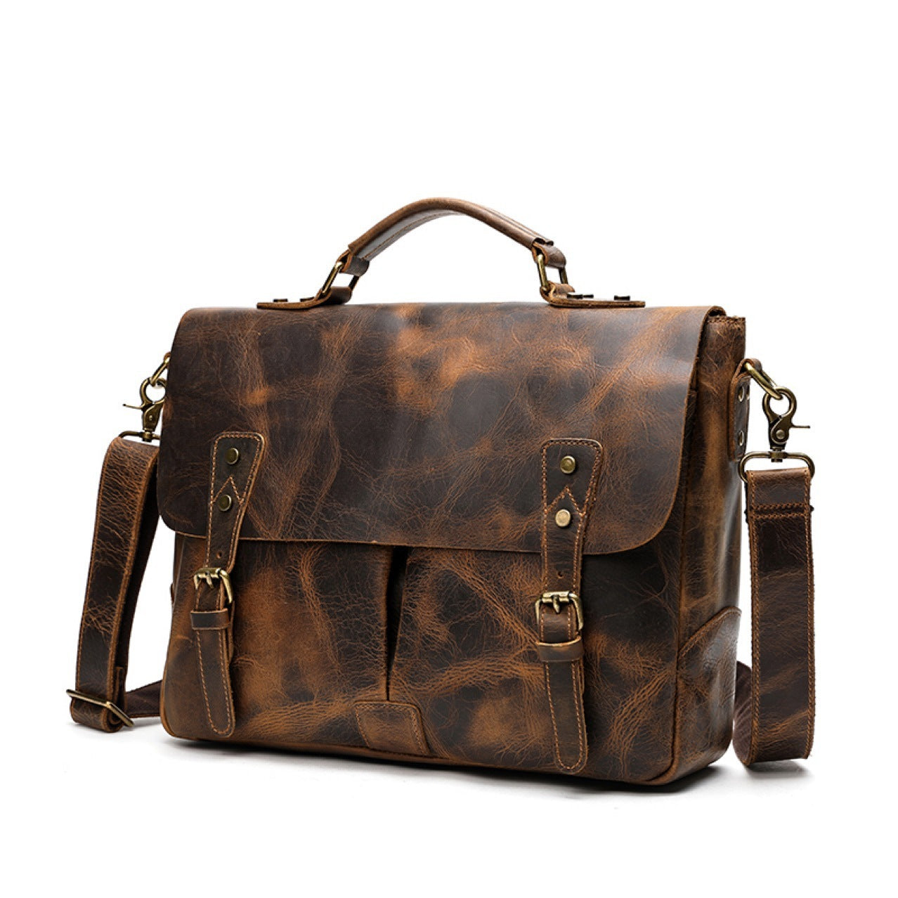 Portable Men's Leather Briefcase