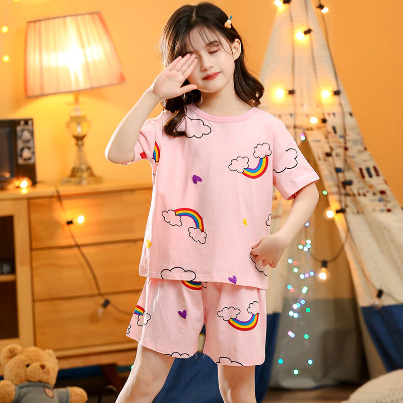 Children's Summer Short-sleeved Suit Homewear