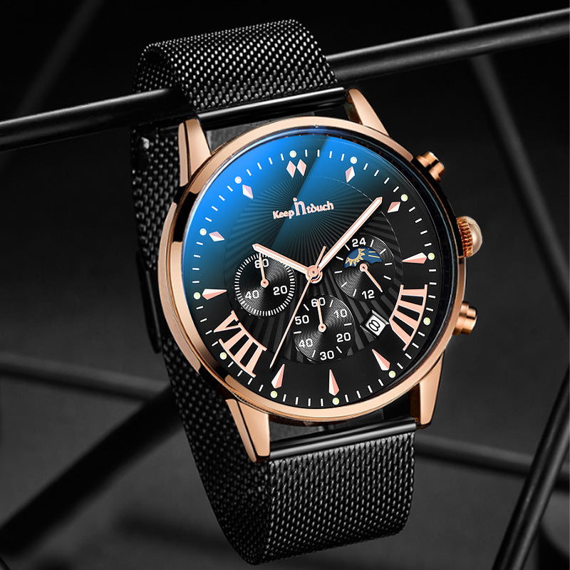 Multifunctional Business Men's Watch Luminous Waterproof Six-pin