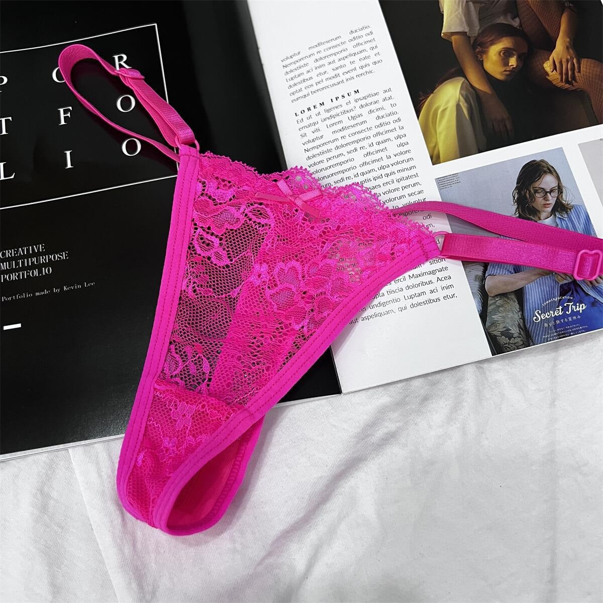 Hollow Lace Adjustable Buckle Low Waist Soft Comfortable Women Underwear