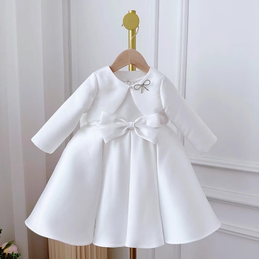 White Classic Baby Style Two-piece Set Dress