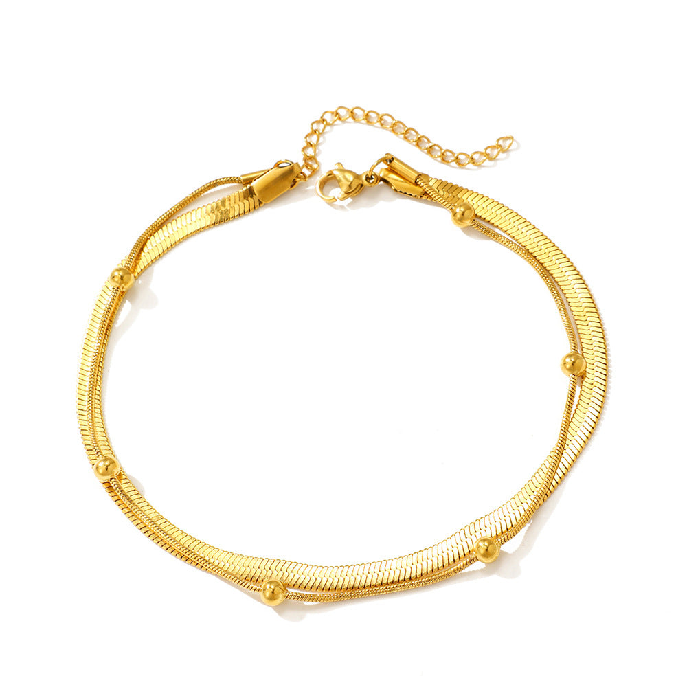 Simple Double Layer Snake Bone Anklet Sexy All-matching