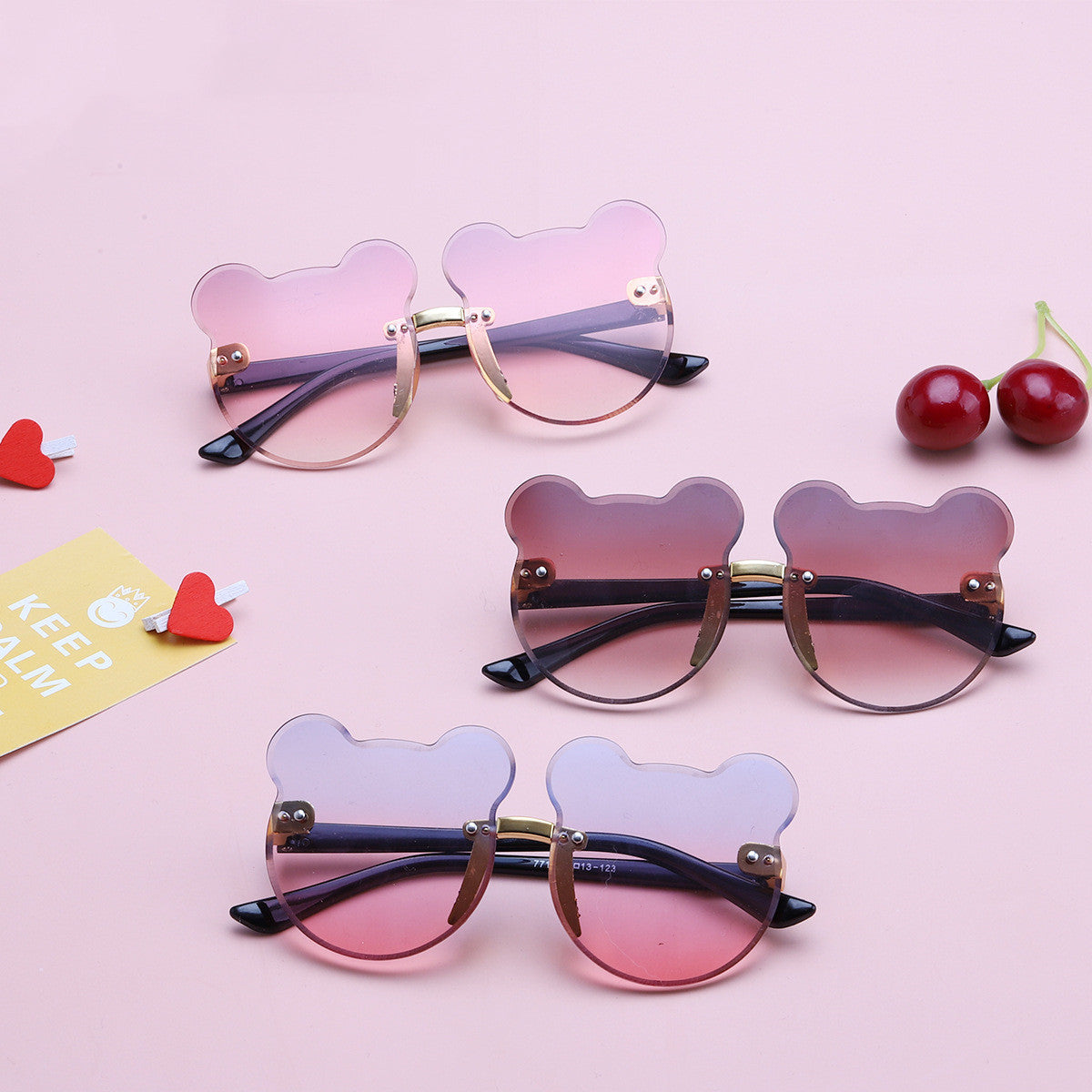 Cat Ear Frameless Shape Kids Sunglasses