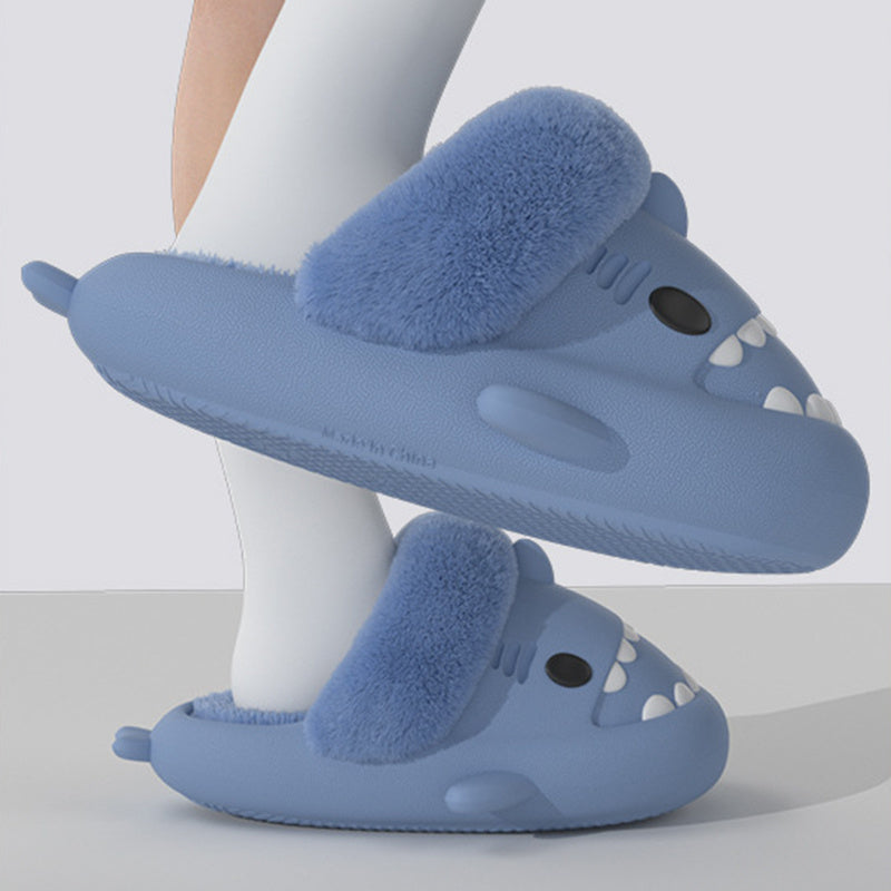 Winter Shark Slippers - Detachable Warm Fuzzy Slippers Bedroom House Shoes Women
